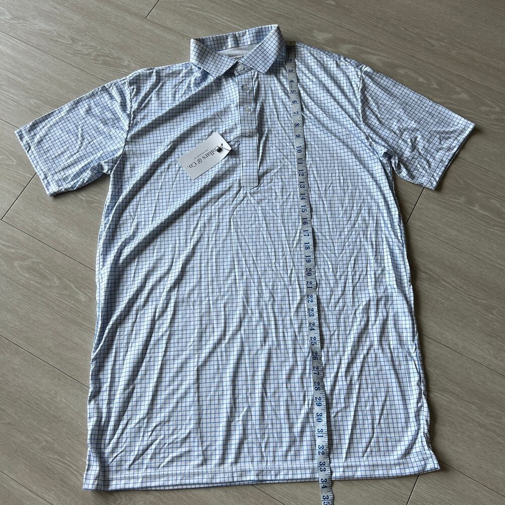 Collars & Co Flawed Mens XL Tall Blue White Square FLAWS Read - Picture 4 of 16